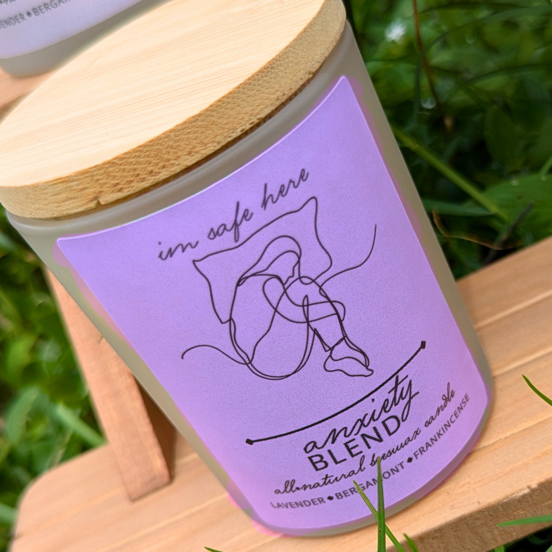 Anxiety Blend - Lavender, Bergamot, Frankincense All-Natural Beeswax Candles