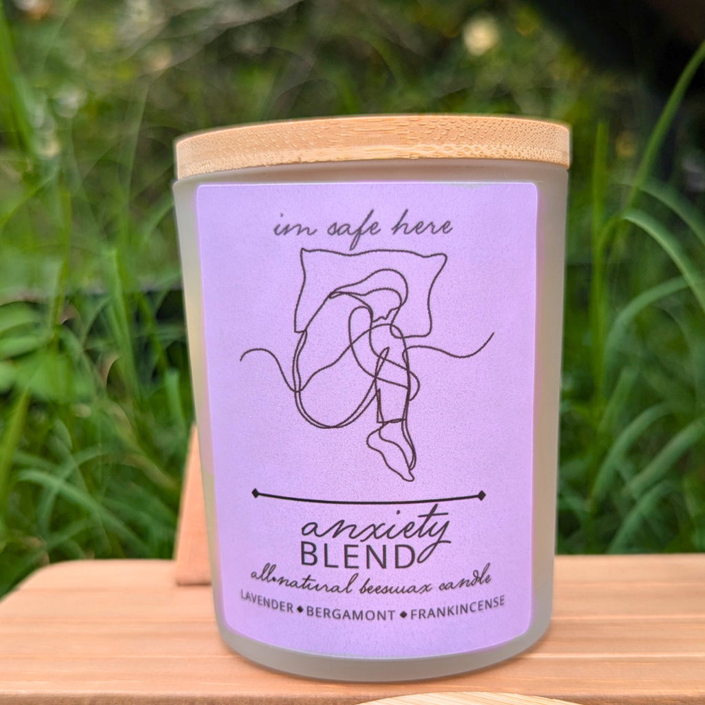 Anxiety Blend - Lavender, Bergamot, Frankincense All-Natural Beeswax Candles
