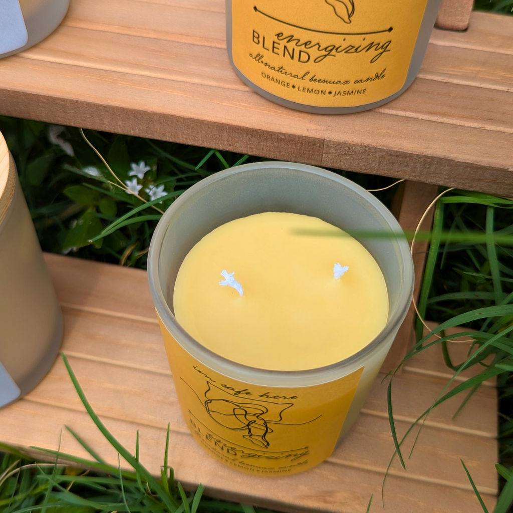 Energizing Blend - Orange, Lemon, & Jasmine All-Natural Beeswax Candles